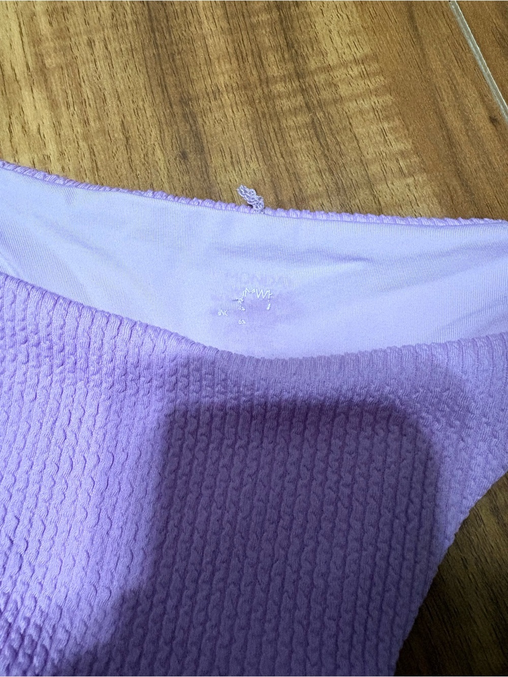 Monday Swimwear Pastel Lilac Textured Bikini Bottom with Tie Details - Picture 3 of 3